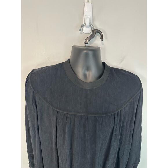 Amour Vert Silk Blouse Longsleeve Top Lightweight Black Size Large - Picture 3 of 10